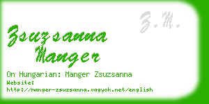 zsuzsanna manger business card